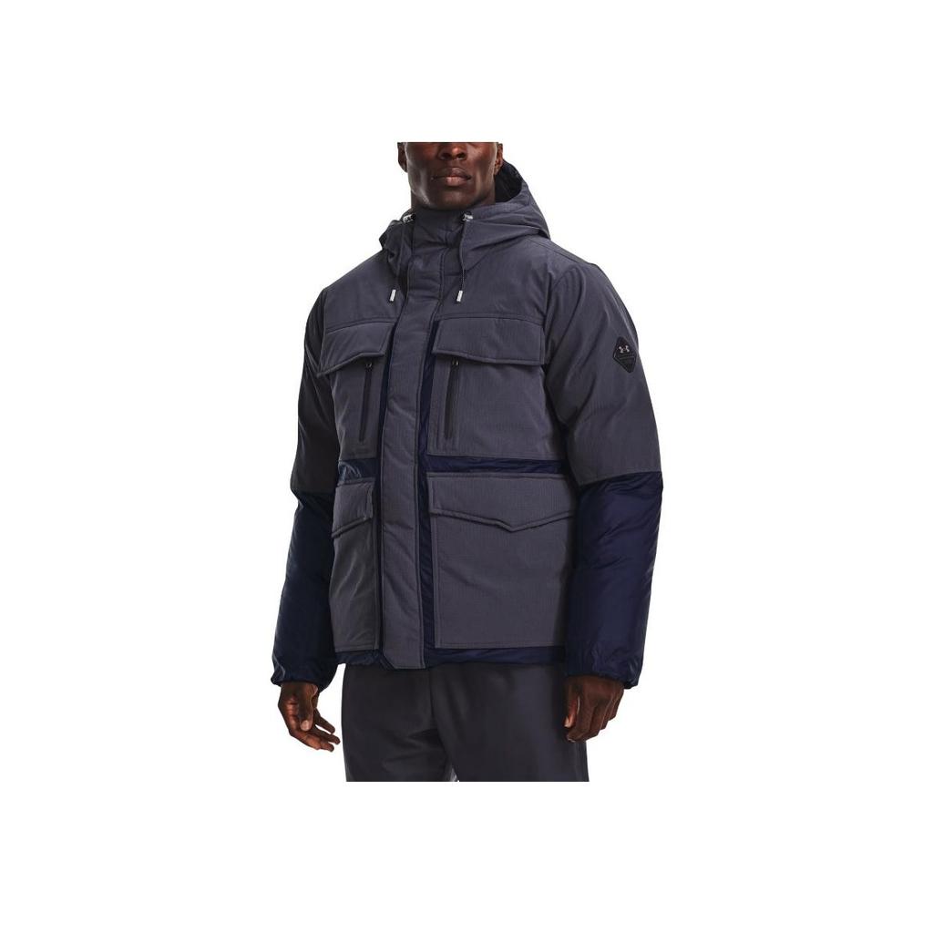 Under Armour Прямая куртка с длинными рукавами и несколькими карманами с цветными блоками Мужские куртки Серый 1372653-558