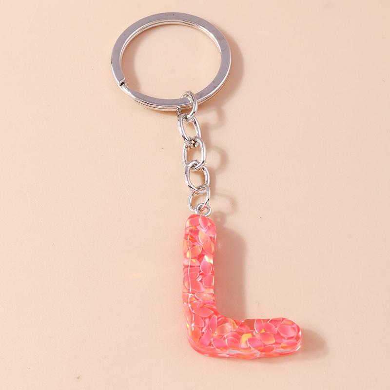 New Creative Flower Initial 26 Letter Keychain A-Z Alphabet Keyring Pendants for Women Girls Handbag Decor Jewelry Accessories