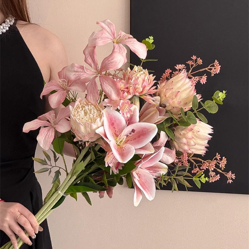 Французские Роскошные Искусственные Цветы Искусственные Имитированные Букеты Цветов Высококлассные Реалистичные Реквизиты для Фотографии День Матери Свадебный Декор