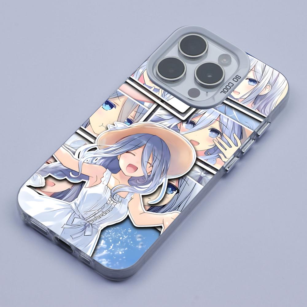 Date a Live Mio Takamiya White Translucent Mobile Phone Case for iPhone 17 16 15 14 13 12 11 X XR XS Air Pro Max Plus Colorful