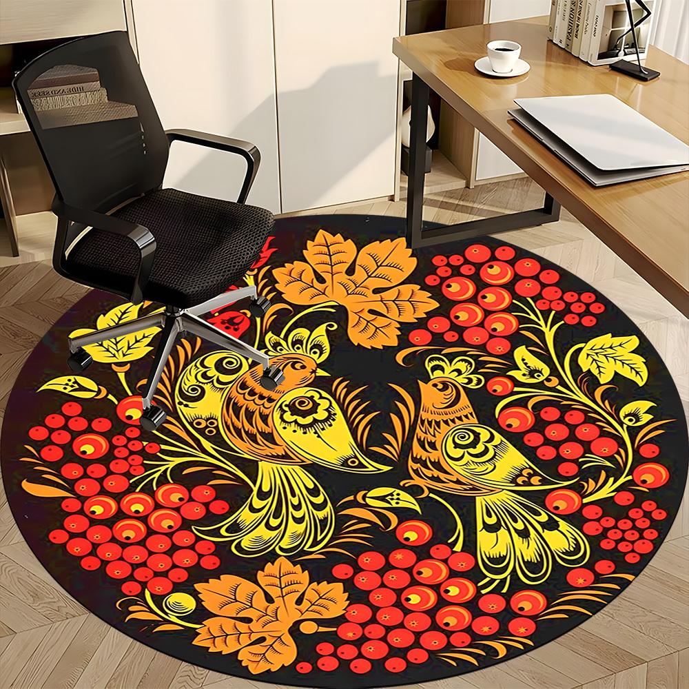 1PC Folklore-patterned Chair Carpet for Office Non-Slip, Lightweight, Machine Washable Rug for Office, Sleeping, Room - Holiday DecorPolyest