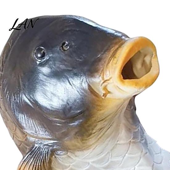 Realistic Herring Halloween Mask Funny Fish Head Mask, Latex Carp Cosplay Prop, Animal Unique Prank Gift for Adults Party Prank, Trick or Treat