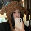 Cartoon Hat Thicken Head Wrap Furry Puppy Soft Thicken Hood for Women Outdoor Wear for Winter Sports Cycling Skiing