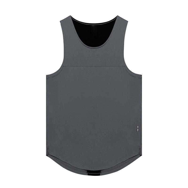 Мужской летний эластичный жилет для фитнеса - стильная футболка без рукавов с принтом