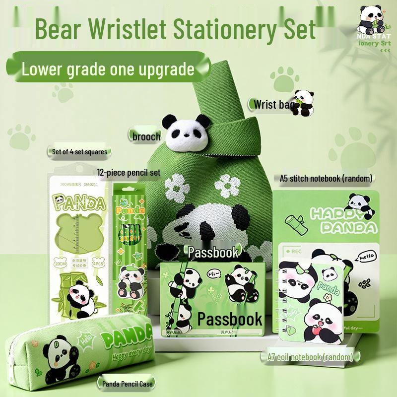 Подарочный набор канцелярских принадлежностей с пандой для школьников: Идеально подходит для обучения, призов в классе, корпоративных подарков или сувениров на день рождения.