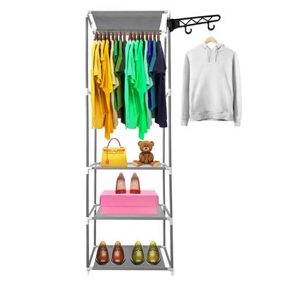 Гардеробный шкаф Static Home 170x55x35см 3 полки 1 верхняя штанга 1 боковая вешалка