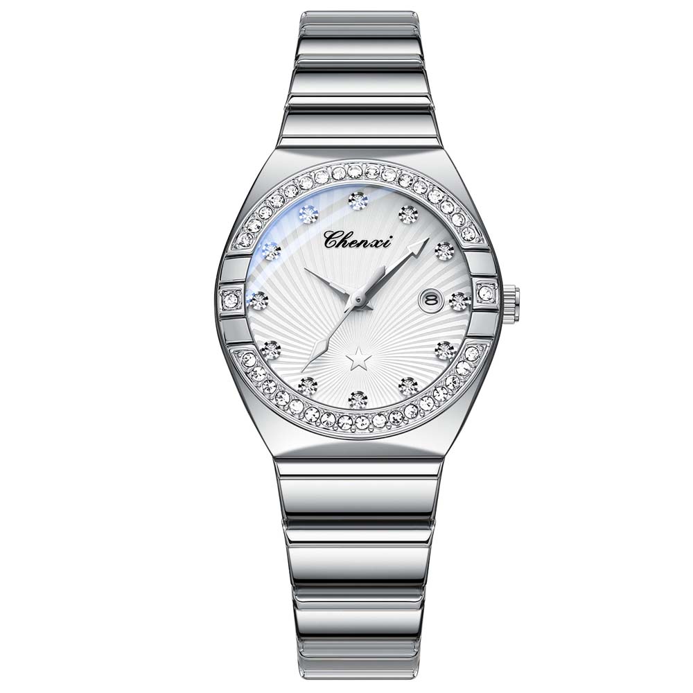 Женские часы Модные платья Кварцевые наручные часы Водонепроницаемые Светящиеся часы для женщин Алмазная шкала Reloj Mujer