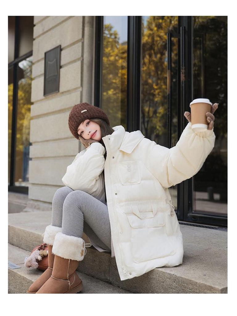 Women's Winter Plus Size Mid-Length Fox Fur Hooded Down Jacket with Large Collar
