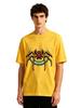 Мужская ретро футболка с принтом паука Streetwear Арахнидный принт Повседневная с коротким рукавом Белая хлопковая футболка