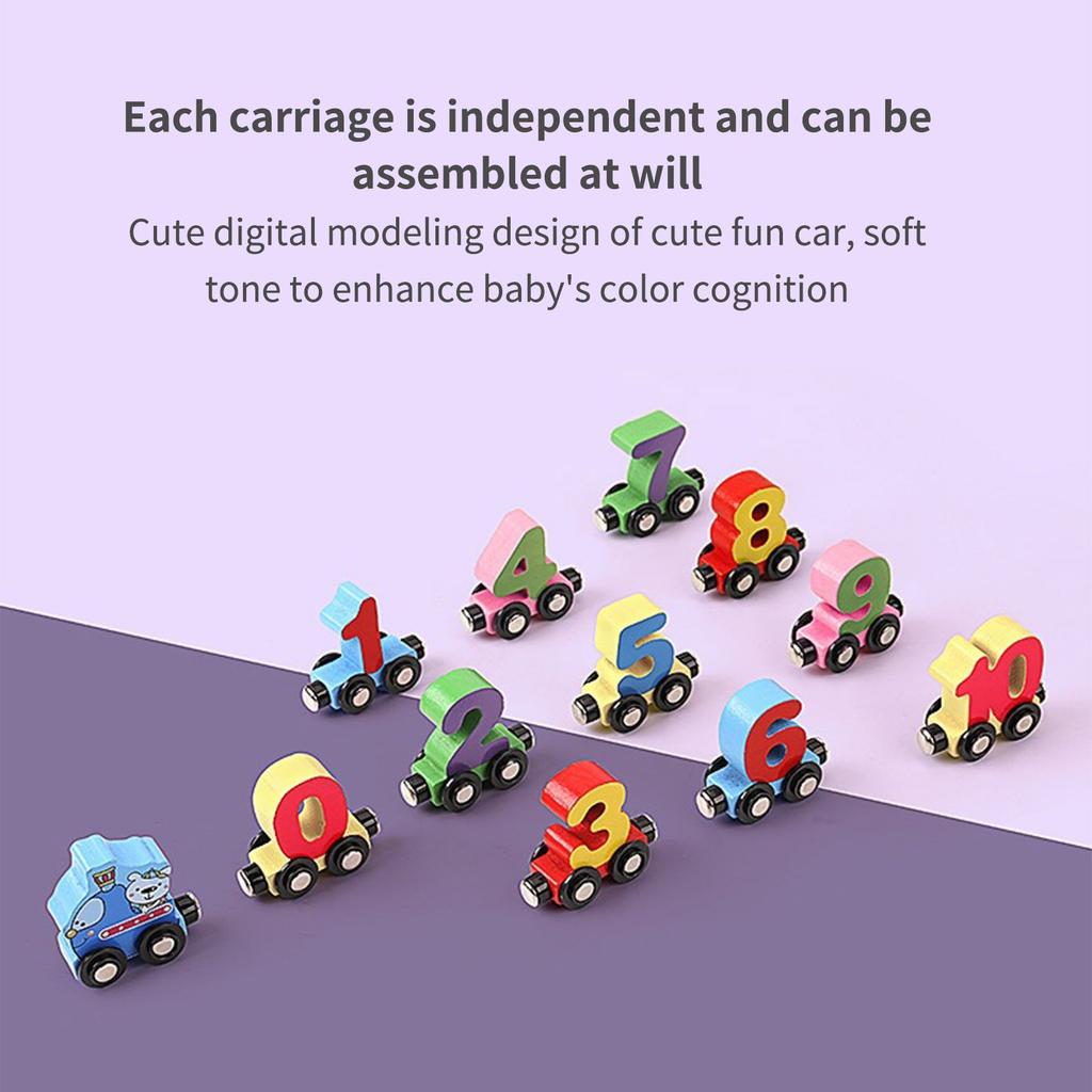 Educational Magnetic Number Train Toy for Kids Assembly Building Blocks Boys Girls 1-6 Years Old Montessori Learning Playset