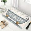 Light Blue Bathtub Pattern Bathroom Rug, Non-Slip Washable Floor Mat for Shower Sink Toilet, Simple Cozy Home Decor Carpet