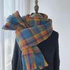 Women's 2024 Korean Retro Plaid Scarf: Versatile Double-Sided Imitation Cashmere Shawl for Winter