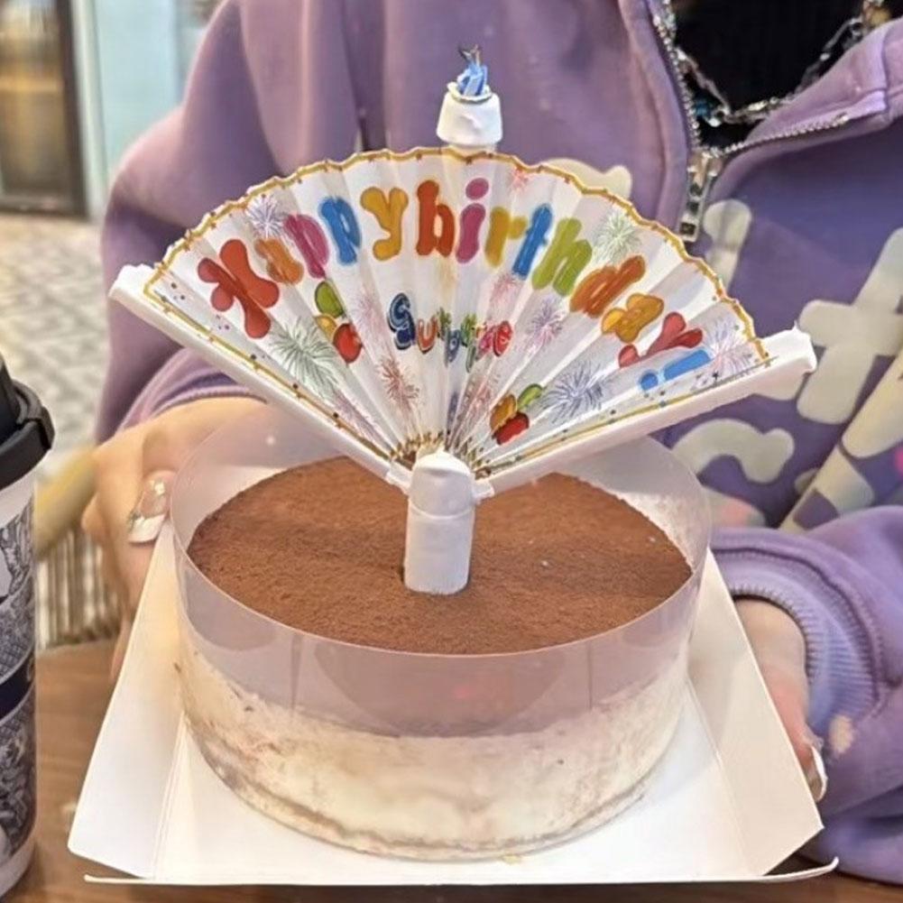 Creative Surprise Fan Birthday Candle Birthday Party Candle Decoration Funny Cake Cupcake Topper Party Decoration Supplies DIY