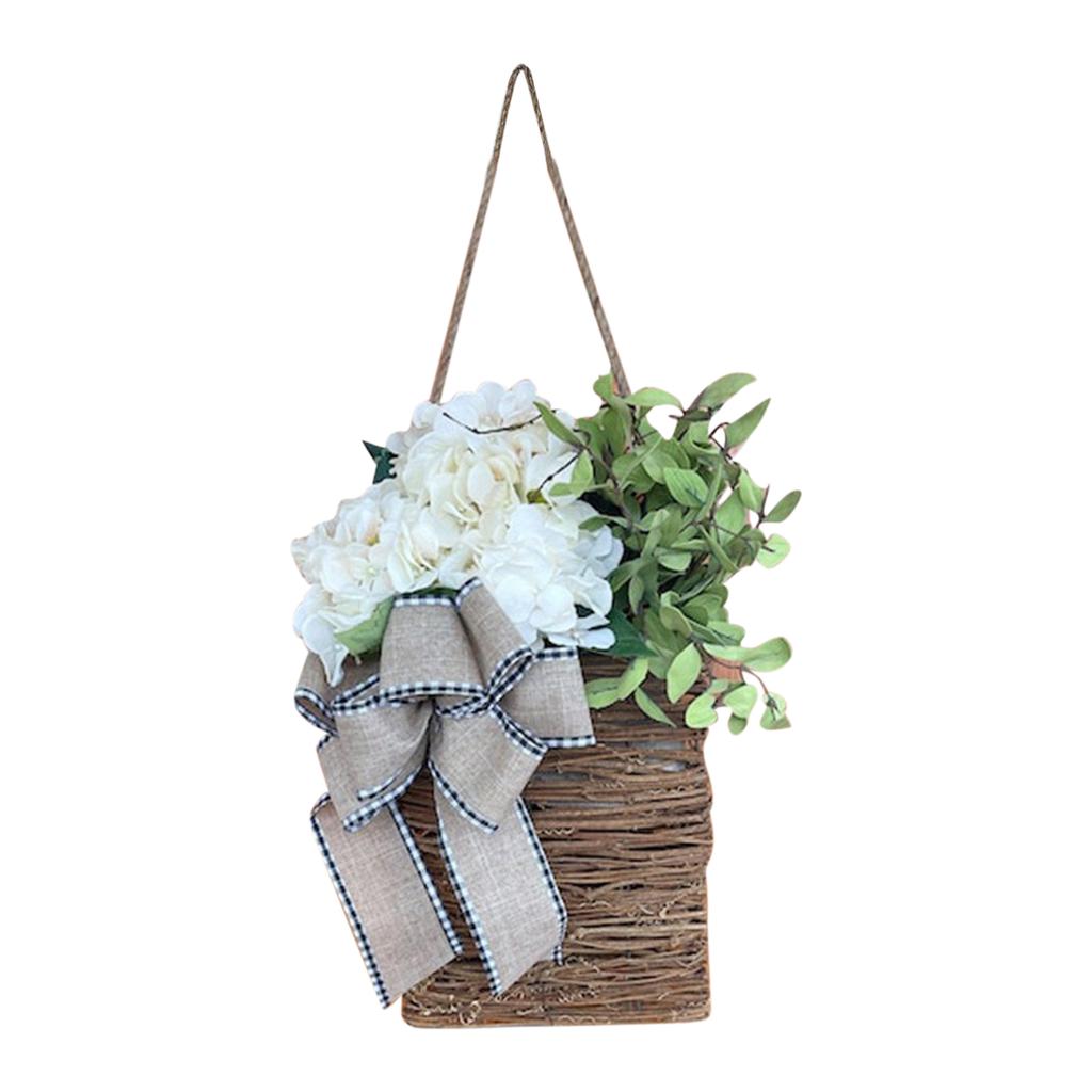 Artificial Lavender Garland Hanging Baskets Pendant Door Hanging Wildflower Wreath Ornaments Gifts Home Decor for Wedding Party