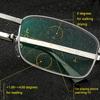 Folding Reading Glasses Portable Progressive Biofocal Eyewear   Parent Anti-Blue Ray Presbyopic Eyeglasses with Leather Case