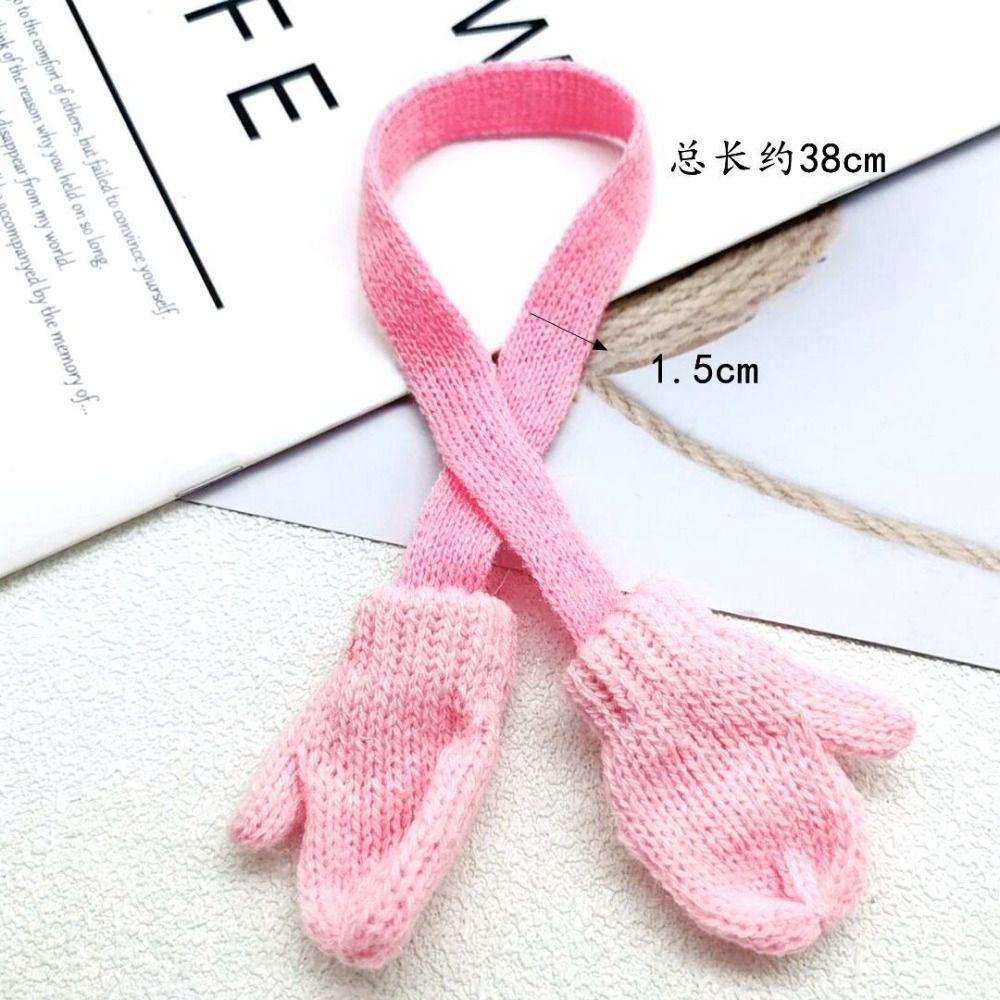 Мягкий кукольный шарф с перчатками Шарф на шею Шапочка для мини-кукол Милые зимние кукольные аксессуары Рождество