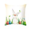 Easter Decorative Pillowcase Cartoon Bunny Egg Print Peach Skin Pillowcase Sofa Cushion Cover Bedroom Room Home Decoration