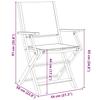 3 Piece Bistro Set Charcoal Grey Fabric and Solid Wood