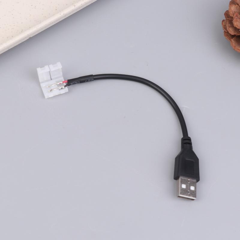 5/10 шт. USB-разъем для подключения к 2-контактной светодиодной ленте 8 мм/10 мм, без пайки, адаптер для светодиодной ленты