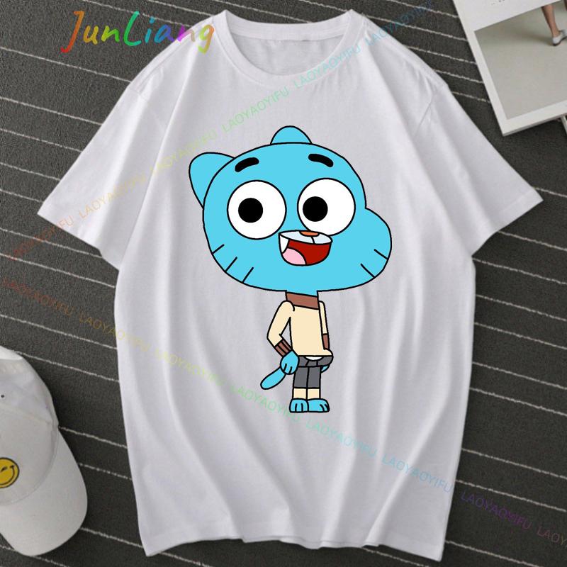 Lindo El Increíble Mundo De Gumball Gumball Y Darwin Camisetas Hombre Ideal Para Correr Y Ropa Unisex Men Tshirt Y2k Clothes