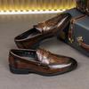 Foreign Trade 2025 New Men's Business Leather Shoes Outsole Purely Handmade Sleeve One Pedal Love