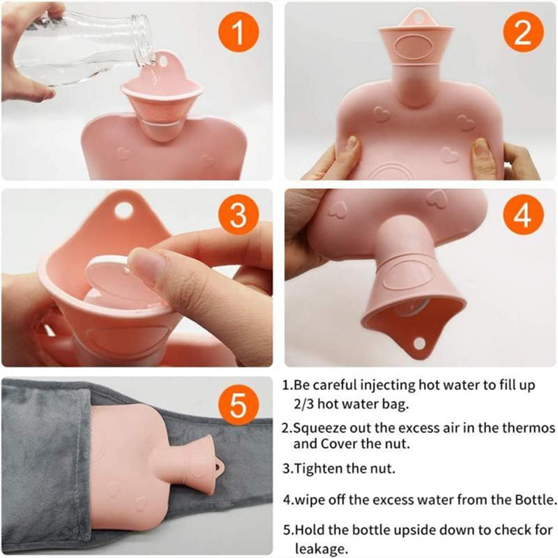 3Pcs/set Kawaii Hot Water Bottle Belt Hand Warmer Cute Handbags Hot Water Bag Hot Water Bottles for Girl Heater Gift for Winter