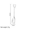 4Pcs/Set New Shovel Spoons Stainless Steel Teaspoons Creative Coffee Spoon For Ice Cream Dessert Tableware Scoop Cutlery Set
