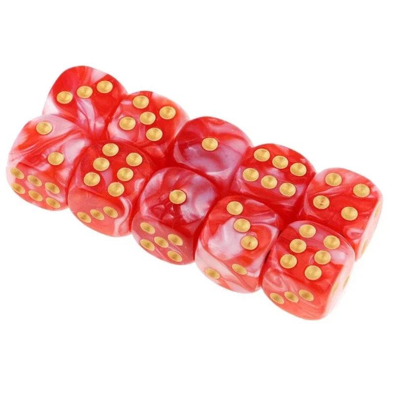 10 шт. 16 мм Двухцветные Непрозрачные Шестигранные Кости для Игр D6 DD Коллекция Костей Кости для RPG Прямой Стакан Настольные Игры Коллекция KTV Развлечения