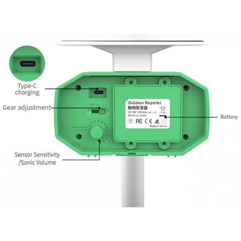 Солнечный отпугиватель животных, инвертор, ультразвуковой отпугиватель мышей, многофункциональный отпугиватель собак, отпугиватель птиц, IP66, водонепроницаемый