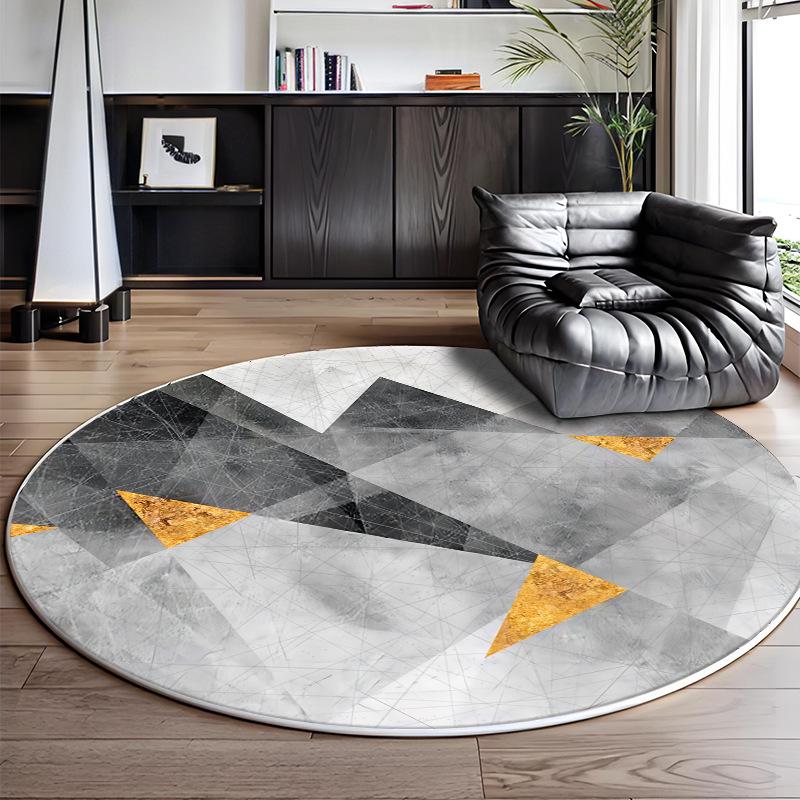 Modern Geometric Circular Carpet Luxury Office Chair Floor Mat for Spacious Living Room Sofa Carpet Home Decoration
