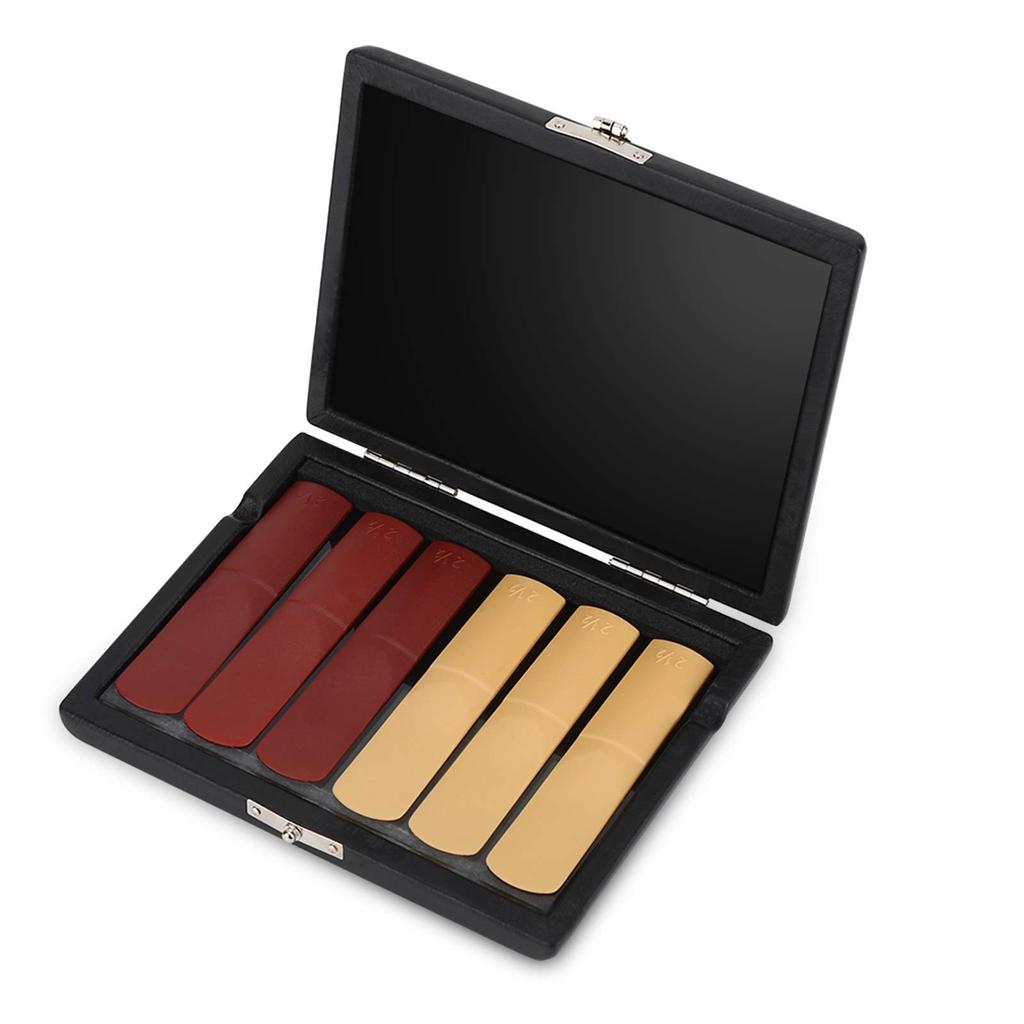 Pack of 6 saxophone and clarinet reed cases with glass interior for long-lasting durability