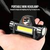 USB Rechargeable LED Headlight XPE+COB Headlamp Night Fishing Head Mounted Magnetic Flashlight For Outdoor Camping Lighting