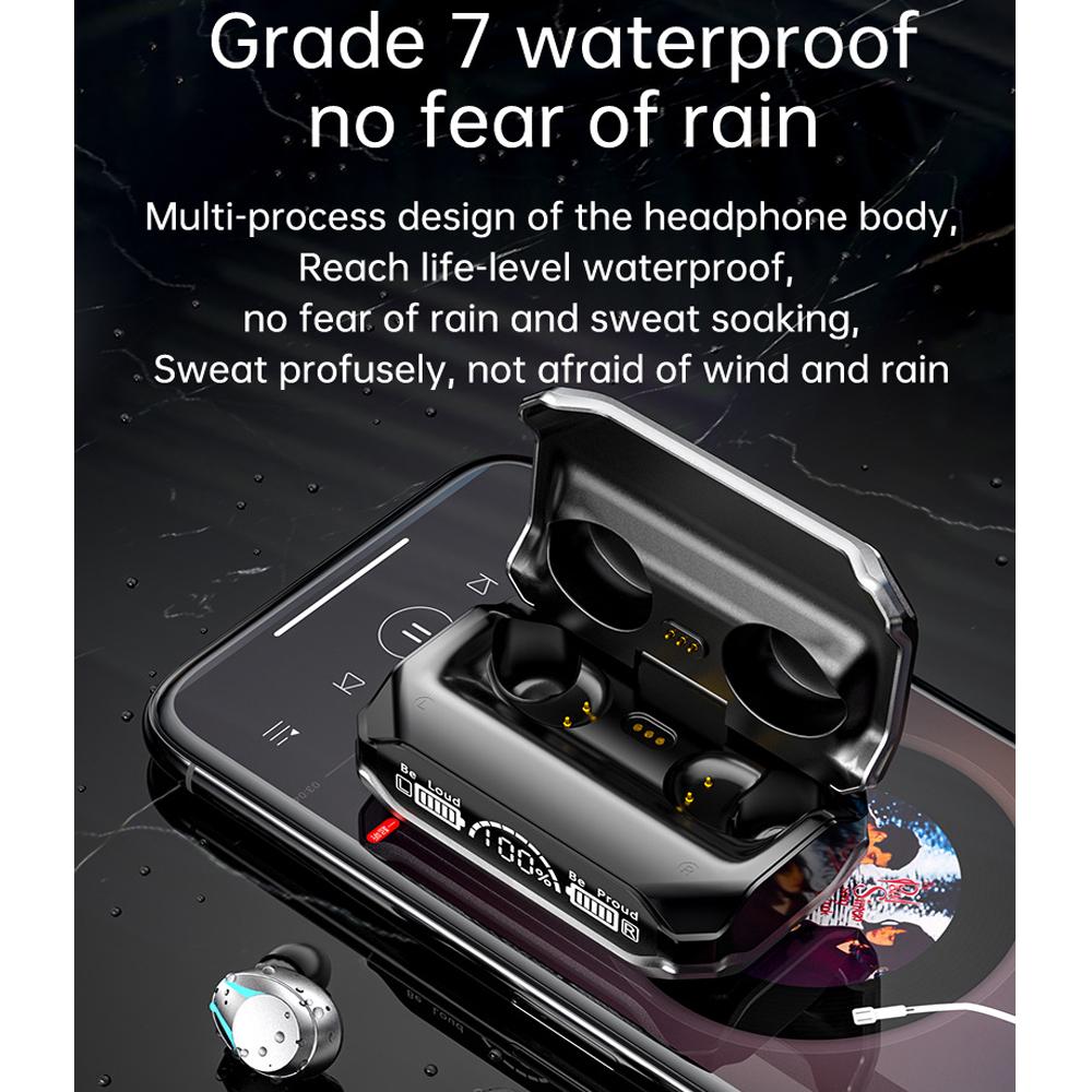 YurKem TWS Беспроводные наушники Bluetooth 5.2 Наушники с сенсорным управлением Шумоподавление Стерео водонепроницаемые TWS-гарнитуры Наушники с микрофоном