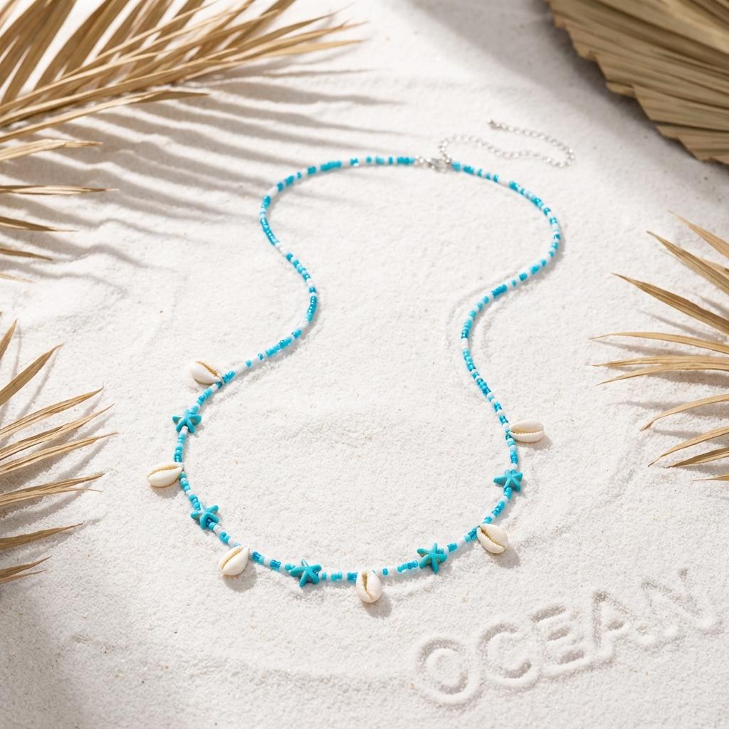 Classic Colorful Rice Beads Shell Waist Chain for Women Hand-woven Bohemian Starfish Belly Chain Summer Beach Body Jewelry