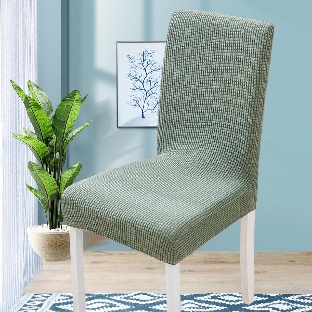 Solid Color High Elastic Flannel Dustproof Chair Cover for Home and Hotel Use