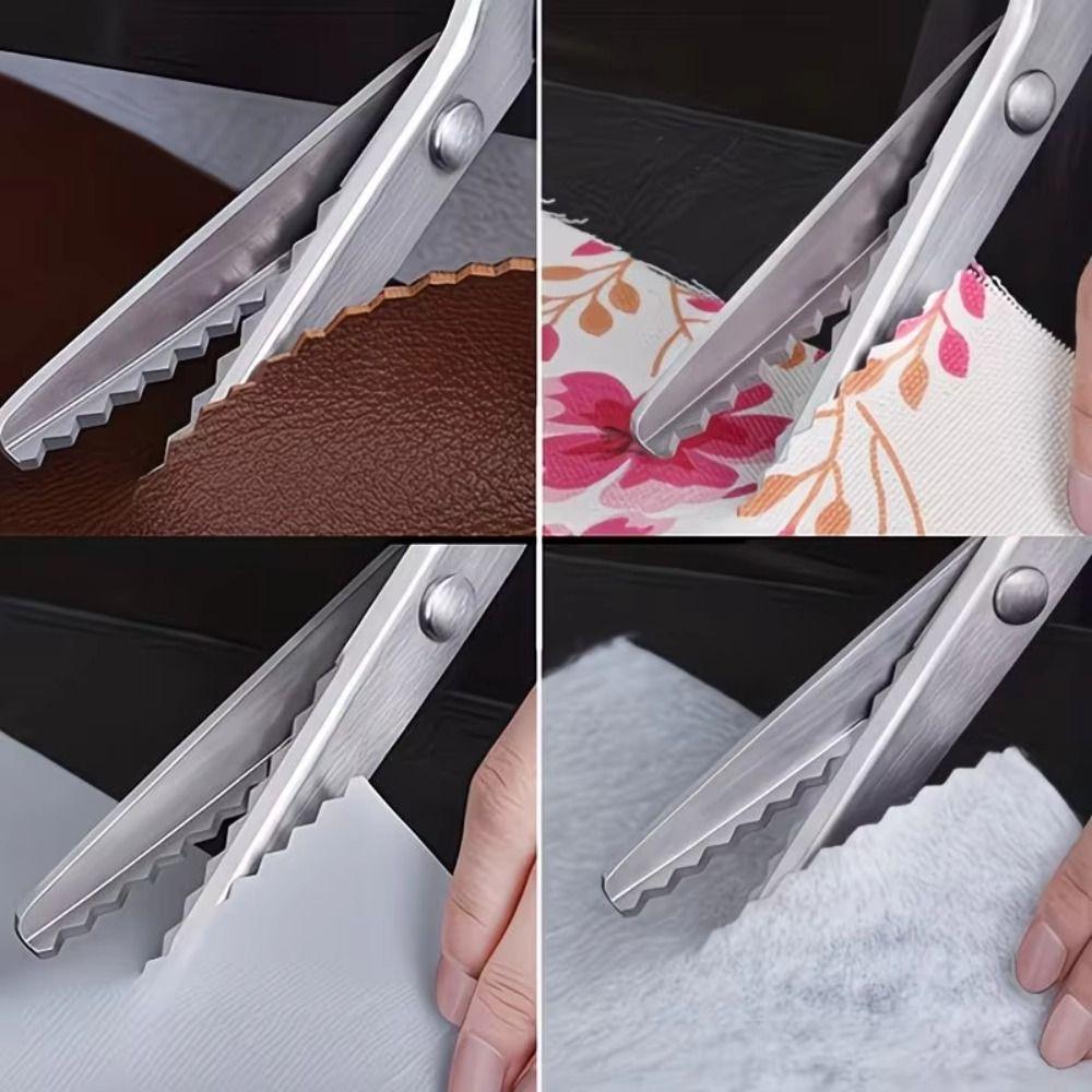 Serrated Edge Zig Zag Scissors Stainless Steel Sewing Shears Pinking Shears Fabric Cutting