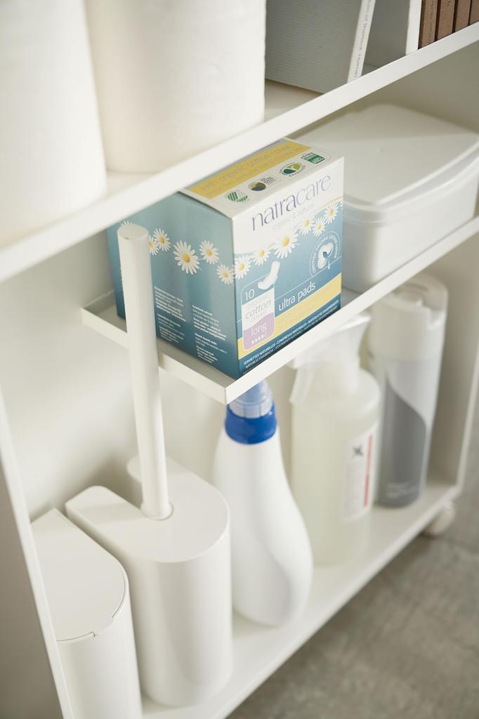 Yamazaki Jitsugyo Slim Toilet Rack с приблизительно башенными роликами, держатель для туалетной бумаги только для клиентов 4306, ручка, белый, Ш13XГ47,5XВ68,5 см [полный комплект