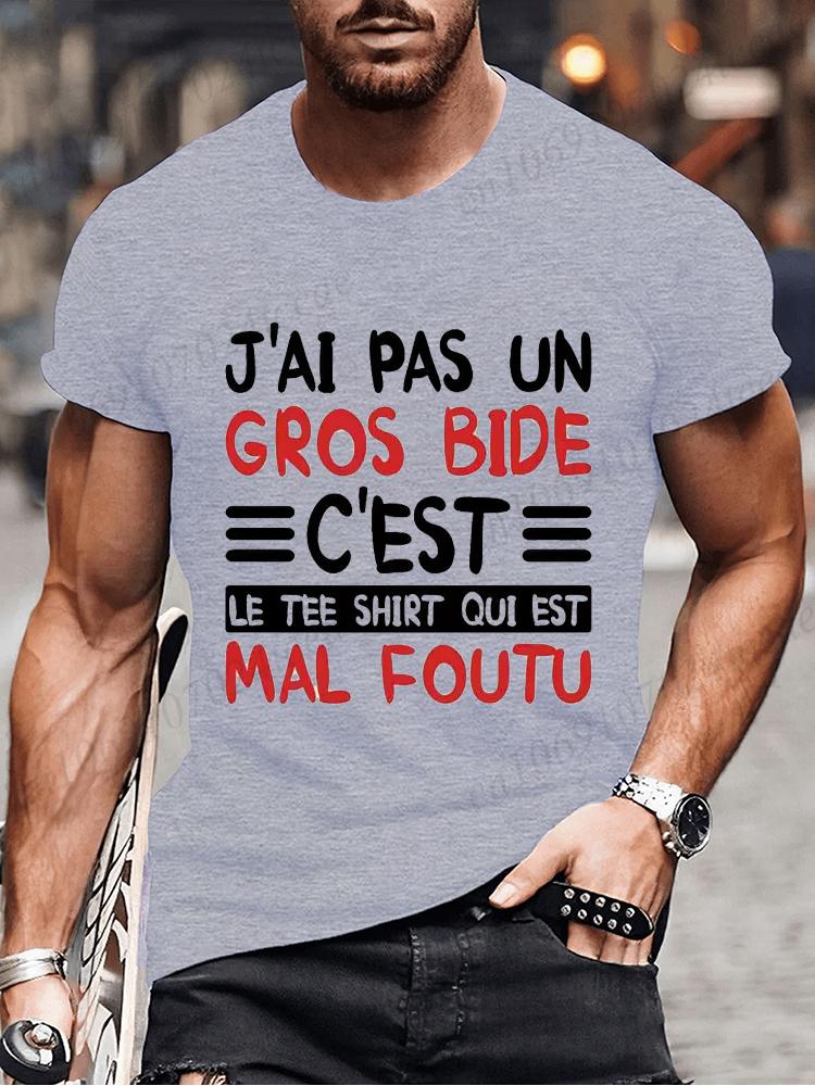 I Don't Have A Big Paunch Men T Shirt Funny French Humor Gift Y2k T-shirt Summer Casual Unisex Tee Fashion Summer Tee Shirt Tops