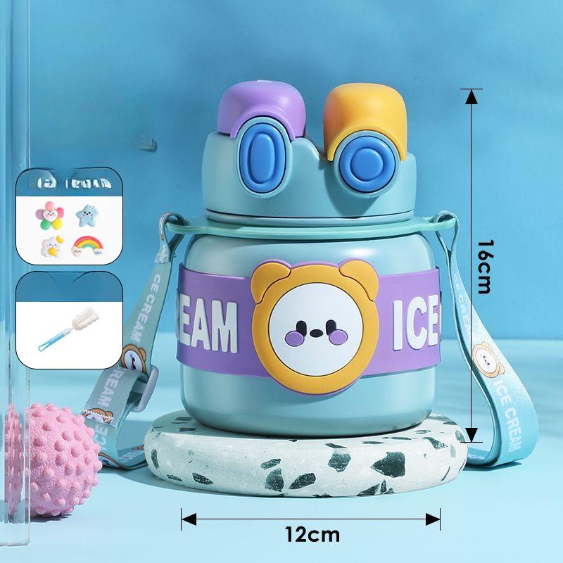 Термостойкая мультяшная крышка, симпатичная термос-чашка для девочек, нержавеющая сталь, соломенный горшок, детская симпатичная переносная чашка для воды