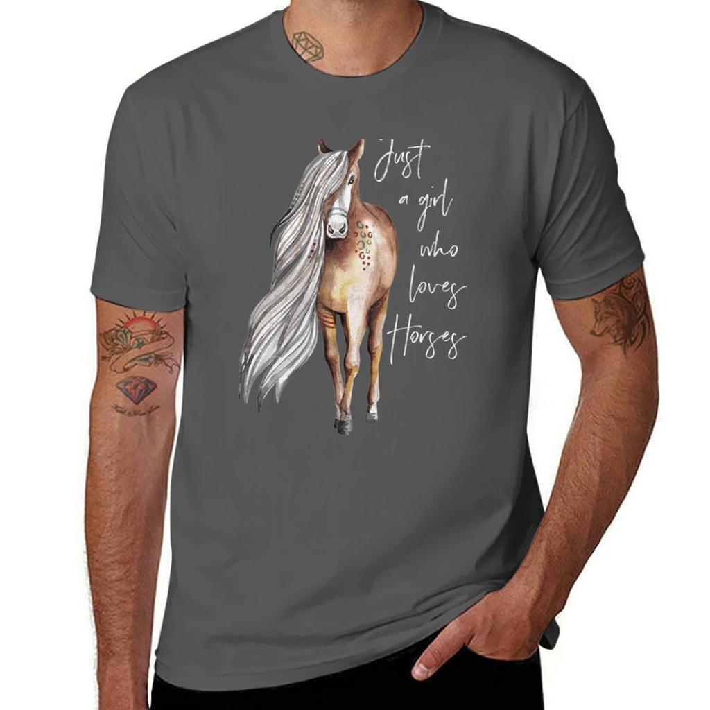 Just A Girl Who Loves Horses Horse Lover Design Tshirt Perforunisexce Workout Short Sleeve Tee Tshirt