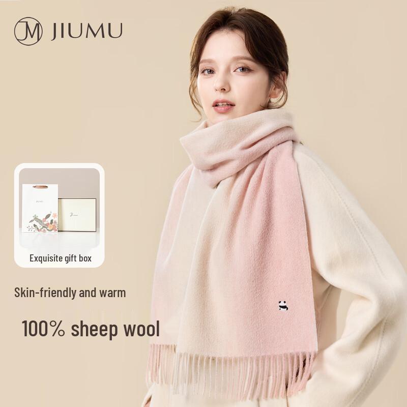 JIUMU Женский зимний шарф из 100% чистой шерсти