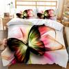 Butterfly Bedding Set for Boys Watercolor Butterfly Duvet Cover Fantasy Floral Animal Polyester Quilt Cover King Queen