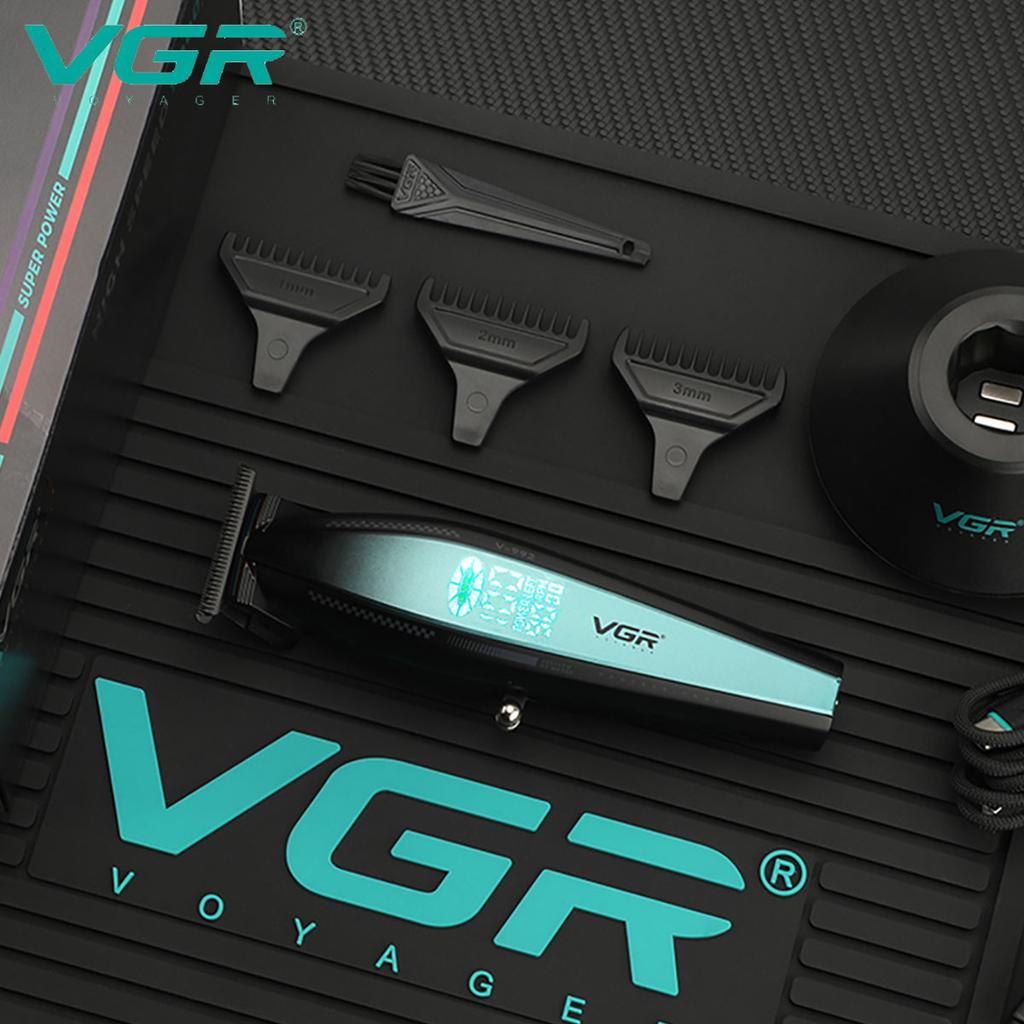 Оригинальная машинка для стрижки VGR V-992 с масляной головкой, триммер для волос, профессиональная беспроводная машинка для стрижки от парикмахера, электрическая машинка для стрижки волос, металлический триммер для волос, цифровой дисплей