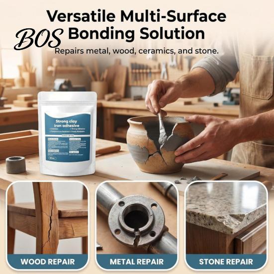 Industrial Strength Bonding Paste 1/3 Sets High Multi-Purpose Repair Clay, Strong Clay Iron Adhesive with Scraper Metal Putty & Gloves, for