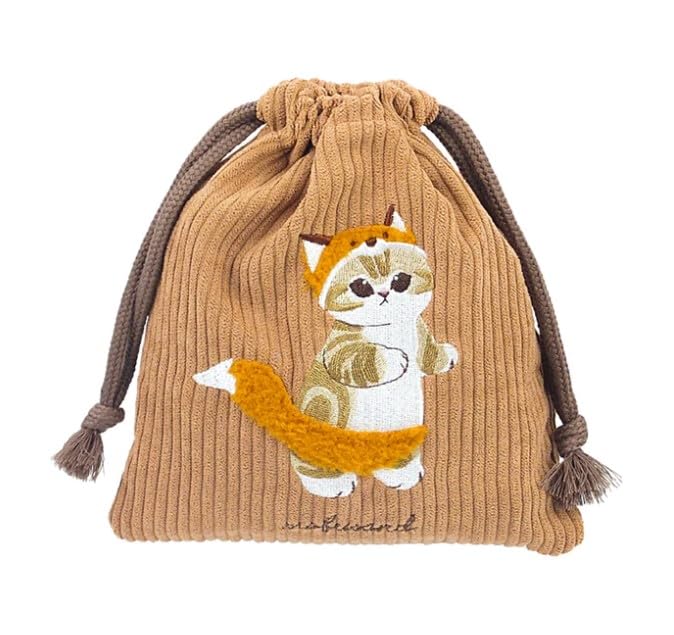 Drawstring bag with embroidered boa lining MOFUSAND (fox)