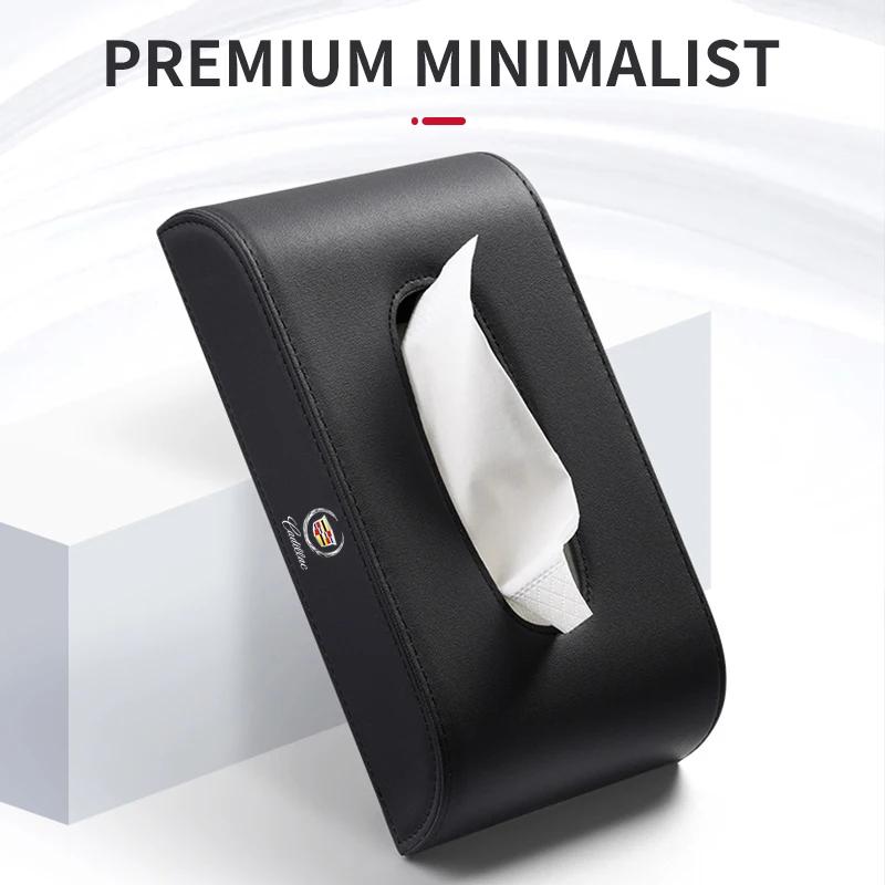 Car Armrest Tissue Box Leather Auto Seat Back Hanging Tissue Box For Cadillac Escalade CTS ATS SRX XTS XT5 STS CT5 CT6 BLS XLR