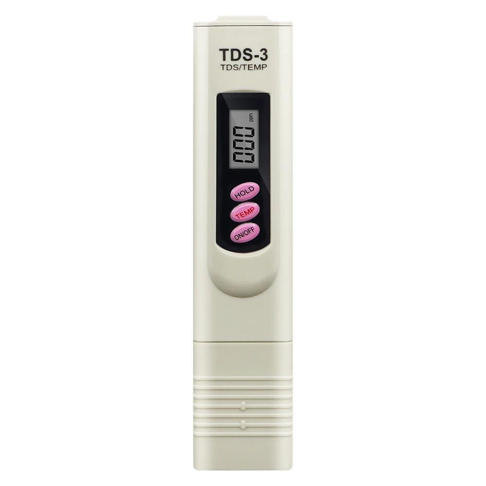 Цифровой фильтр чистоты воды TDS-метр LCD-дисплей TDS-тестер 0-9999 PPM Температурный стилус Для гидропоники Аквариумов Скидка 10%