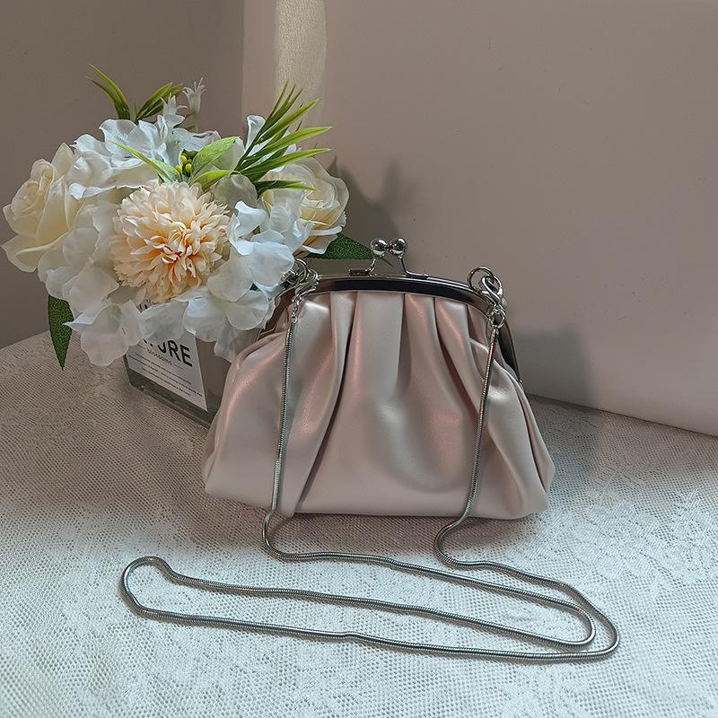 Высококачественный текстурированный плиссированный мешок для пельменей: Сумка-цепочка Sweet Girl Handheld через плечо