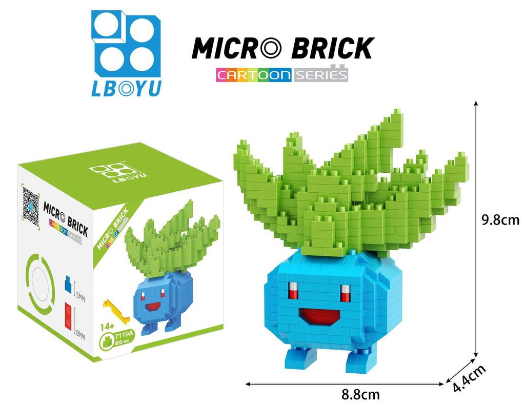 Pokemon Micro Building Blocks LBOYU Jigglypuff Gengar Mudkip Piplup Raichu Bulbasaur Pikachu Mini Brick Figures Toy  For Kids