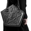 Pentagram Punk Darkness Gothic Star Handbag Women Girl Black PU Soft Leather Shoulder Bag With Chain